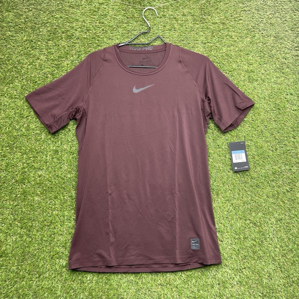 Nike Pro Training Shirt Mens Medium Short Sleeve Dri Fit Purple 838093-100 New